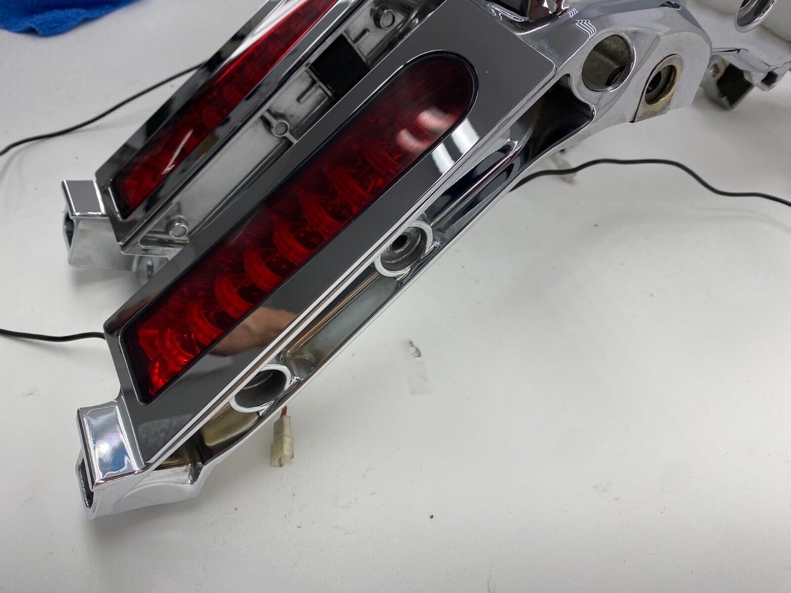 2014 Harley Electra Glide Chrome Rear Fender Strut w/ Custom Dynamics Lights