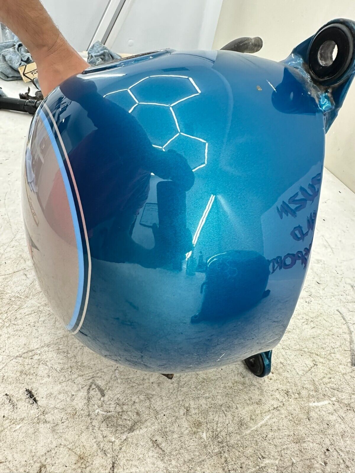 1995 HARLEY SOFTAIL OEM HD GENUINE SPLIT GAS FUEL TANK & PAINT AQUA & SILVER