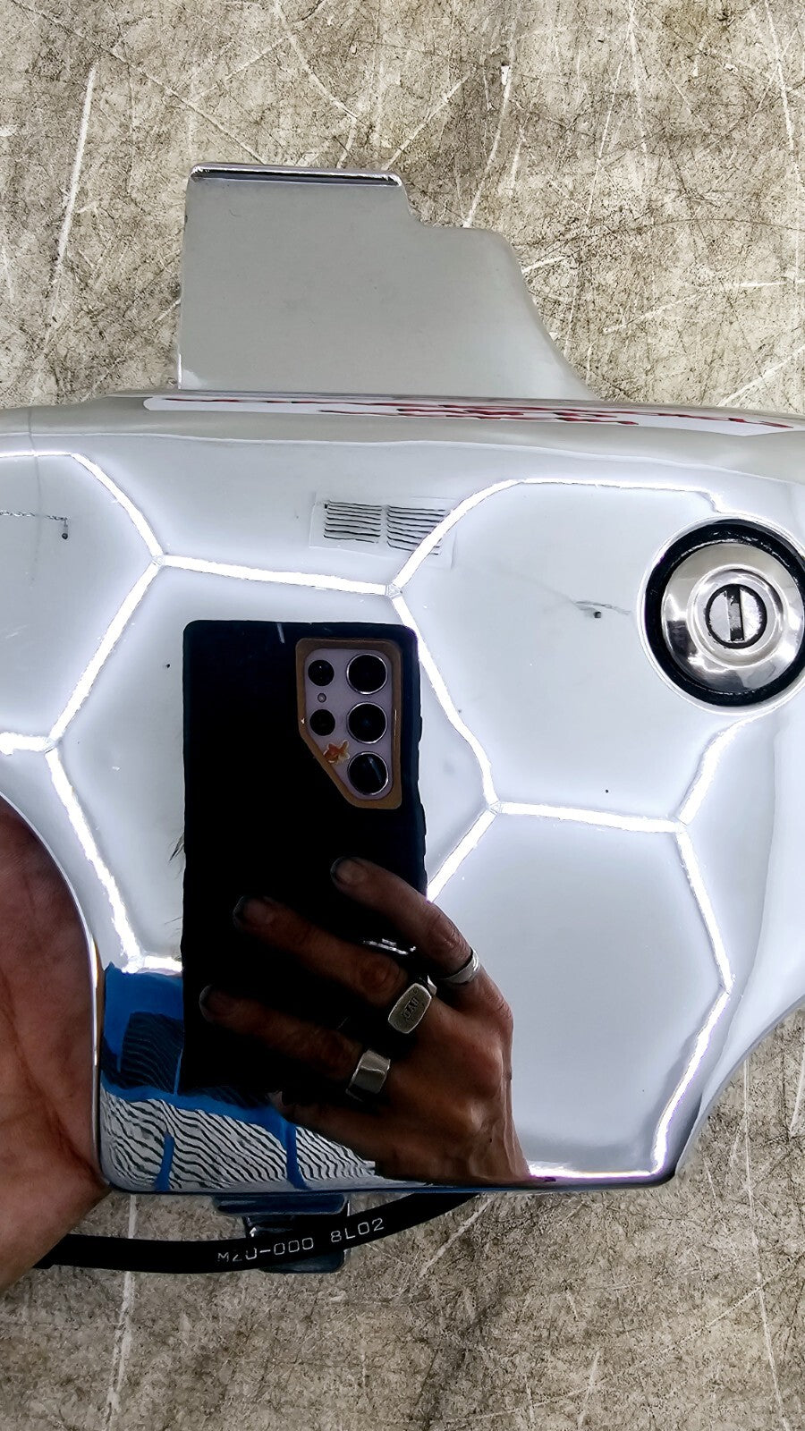 1999 HONDA VALKYRIE INTERSTATE Chrome Center Seat Lock Cover Fairing Panel