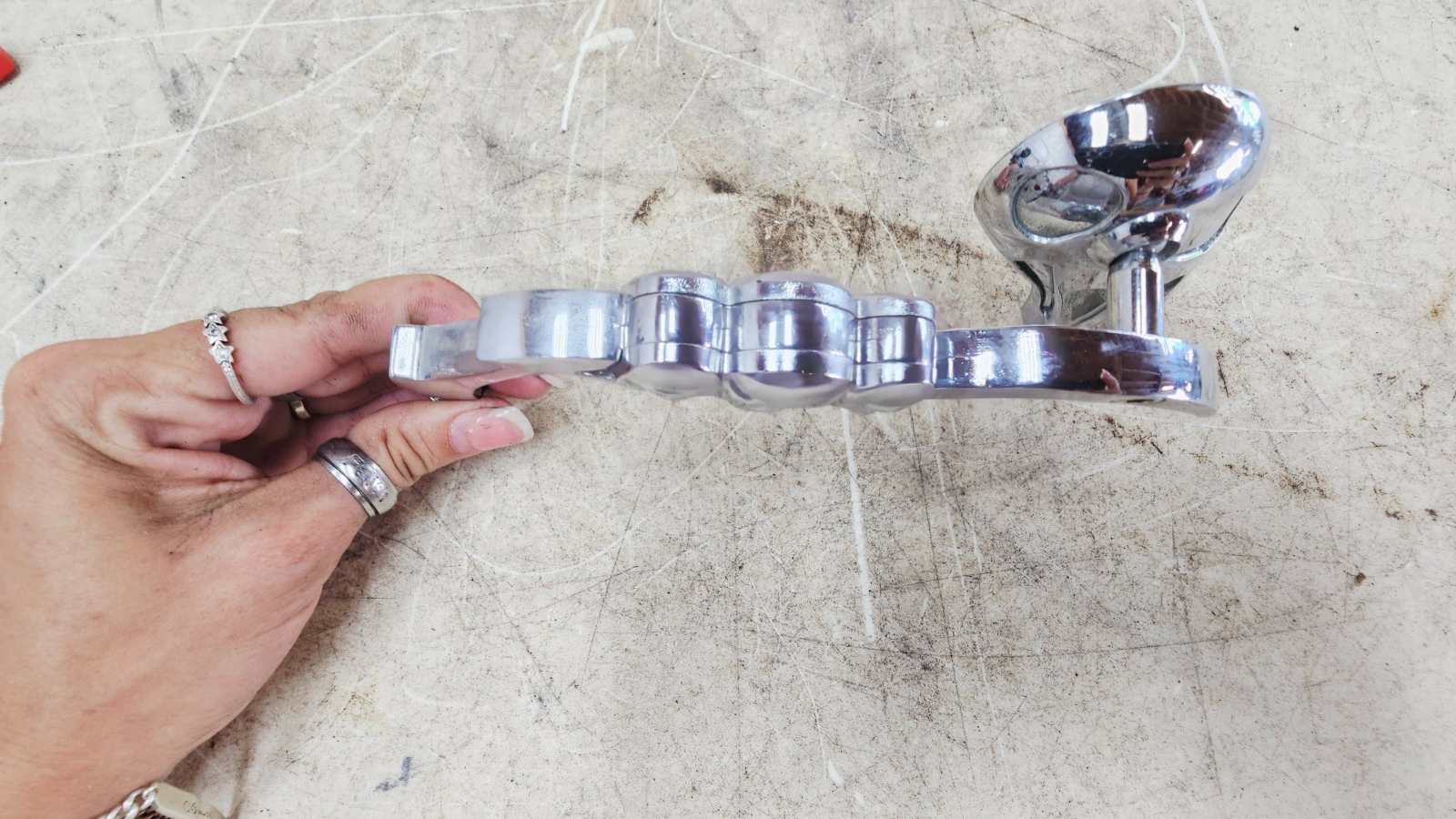 1996 HARLEY SOFTAIL Chrome Flame Skull Rearview Mirrors Mirror