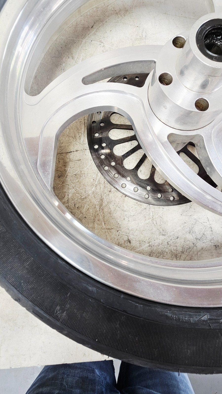 1993 HARLEY SOFTAIL Front Wheel Rim Tire 3 Spoke