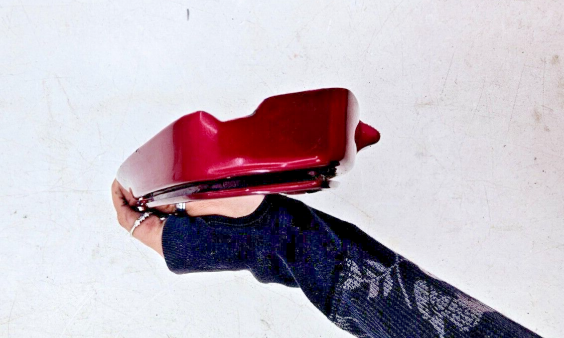 1993 HONDA GOLDWING GL1500 Left Side Mirror Trim Ring Filler Panel Red OEM