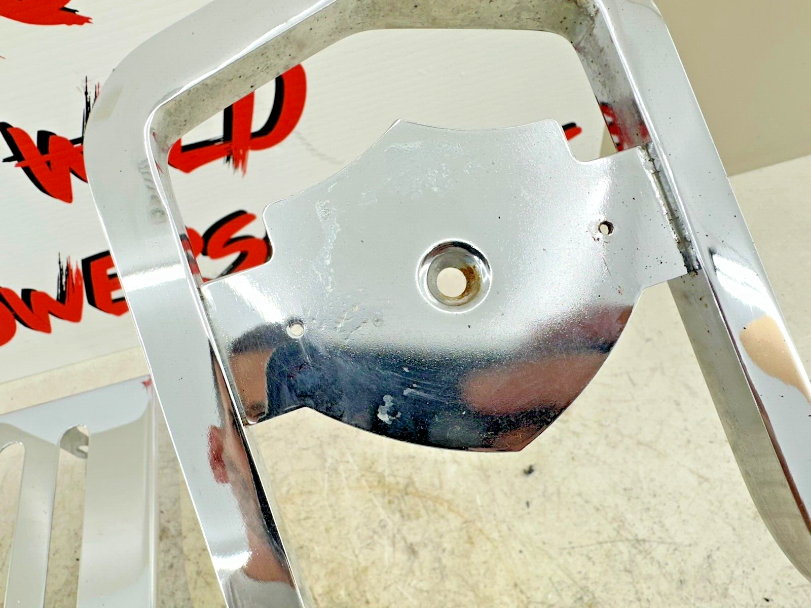 1997 HARLEY DYNA Chrome Sissybar Passenger Backrest W/ Luggage Rack