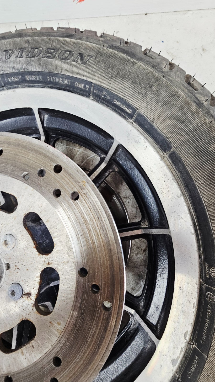 1996 HARLEY FLH ELECTRA GLIDE Front Wheel Rim Tire 10 Spoke Mag Brake Rotor 16X3