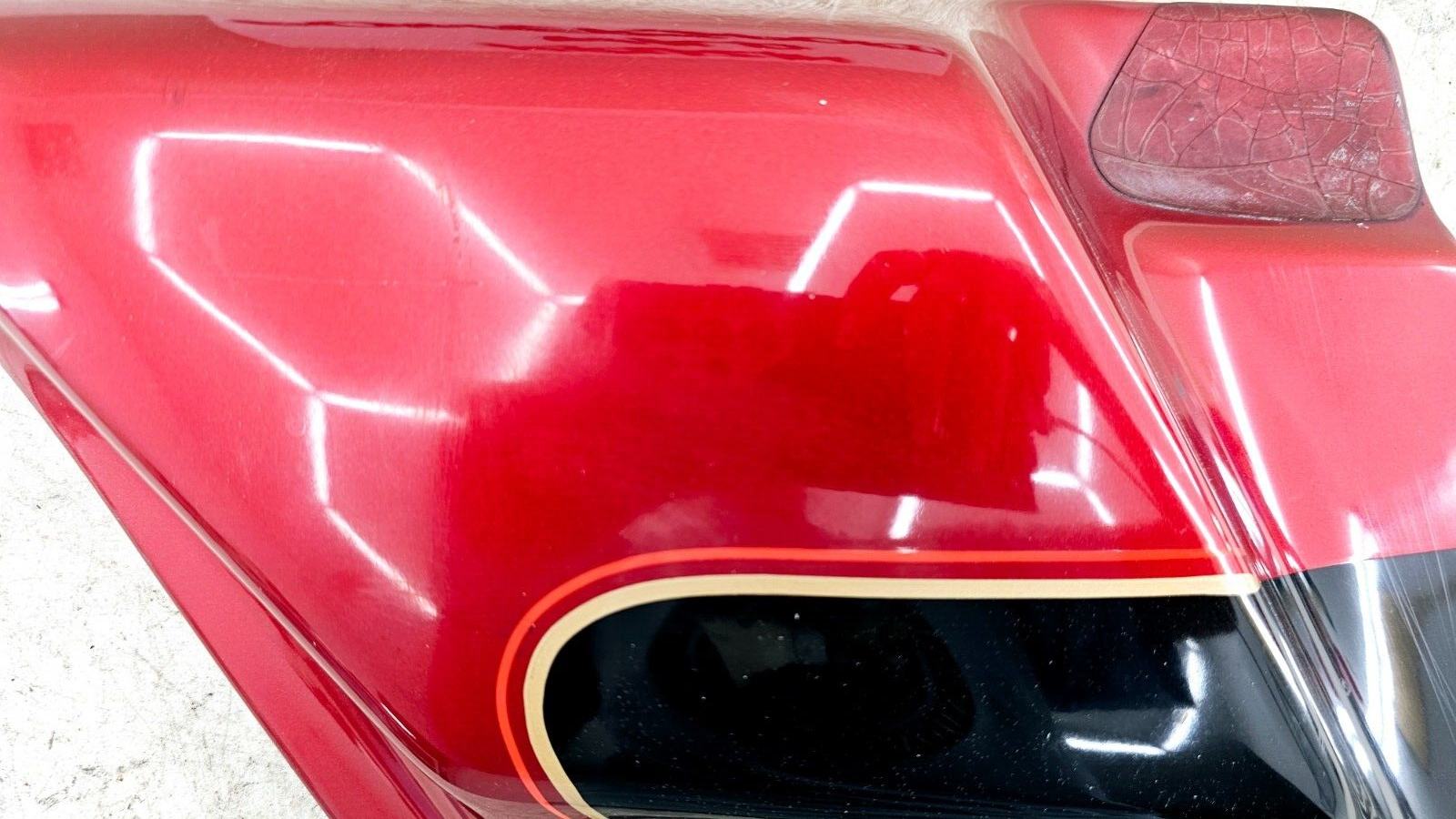 1998 HARLEY FLH ELECTRA GLIDE Left Side Cover Fairing Panel Cowl RED BLACK OEM