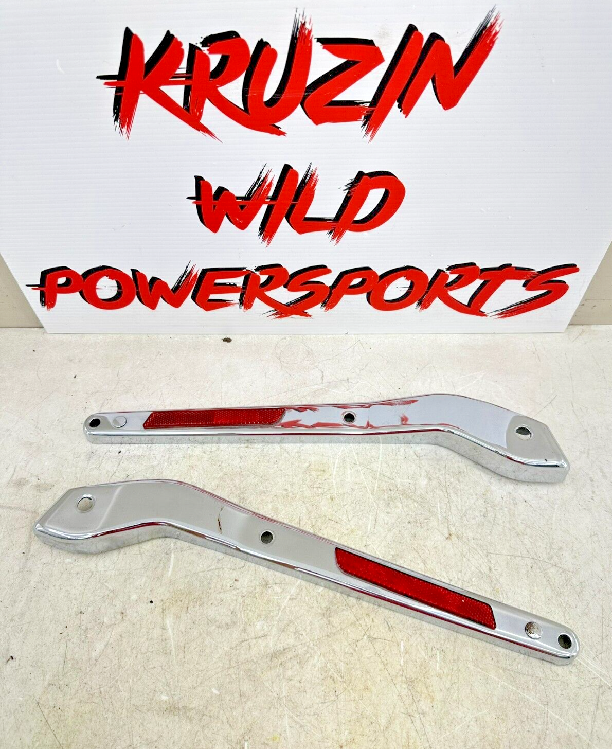 1999 HARLEY DYNA Rear Fender Frame Chrome Strut Arm Bars OEM HD