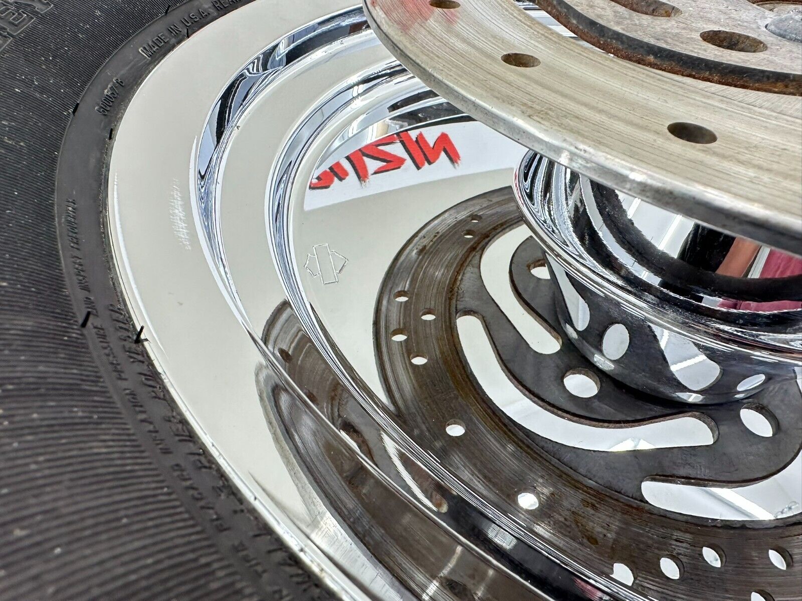 2002 HARLEY DYNA LOW RIDER Solid Chrome Rear Wheel Rim Tire FITS 2000 Up HD