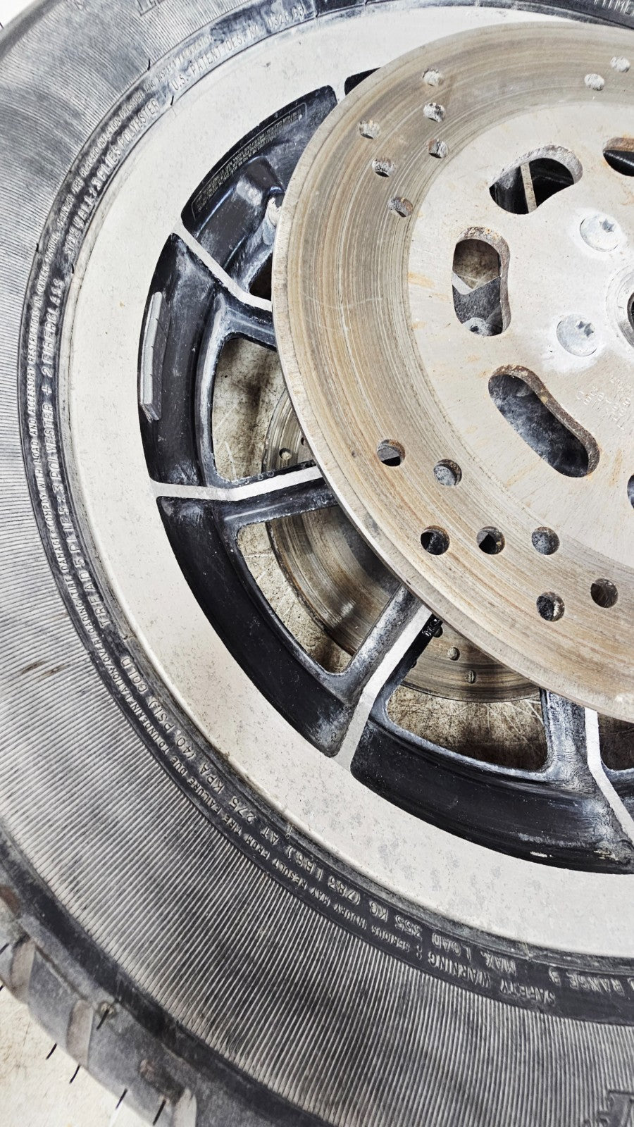 1996 HARLEY FLH ELECTRA GLIDE Front Wheel Rim Tire 10 Spoke Mag Brake Rotor 16X3