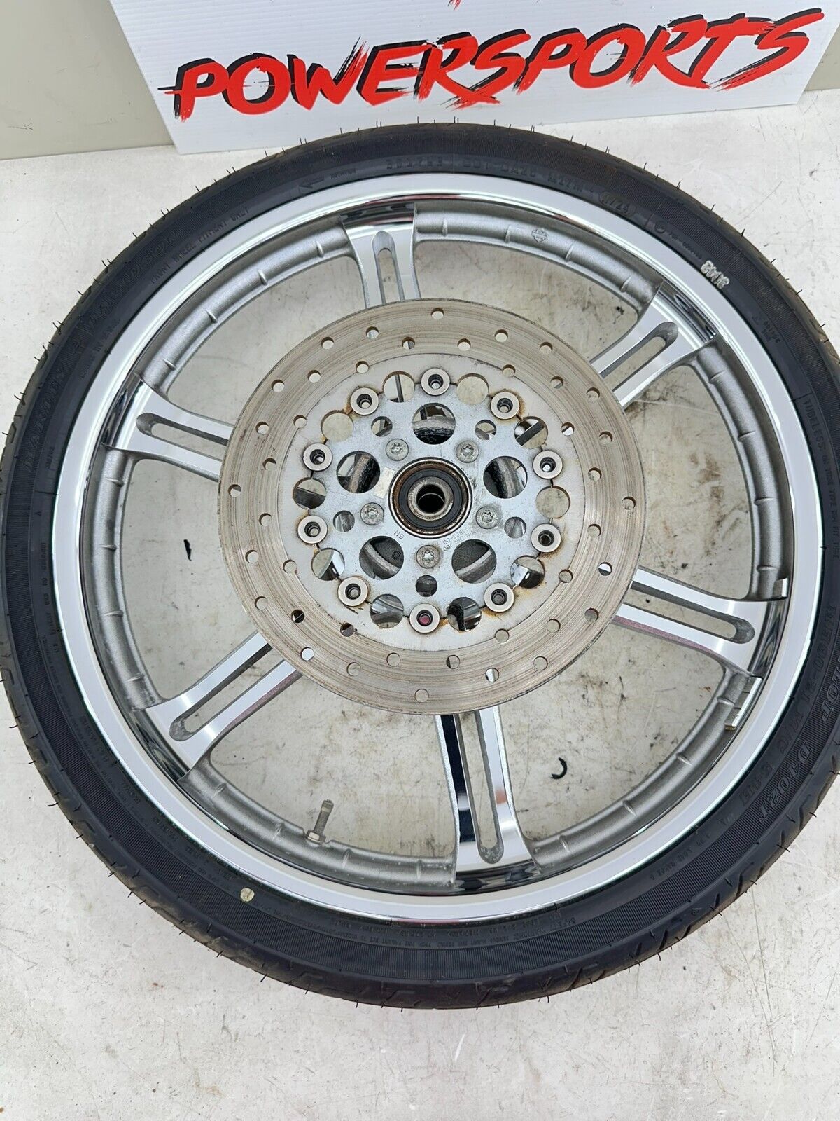 2002 HARLEY DYNA LOW RIDER 21" Slotted 6 Spoke Front Wheel Rim Tire 00 Up Front