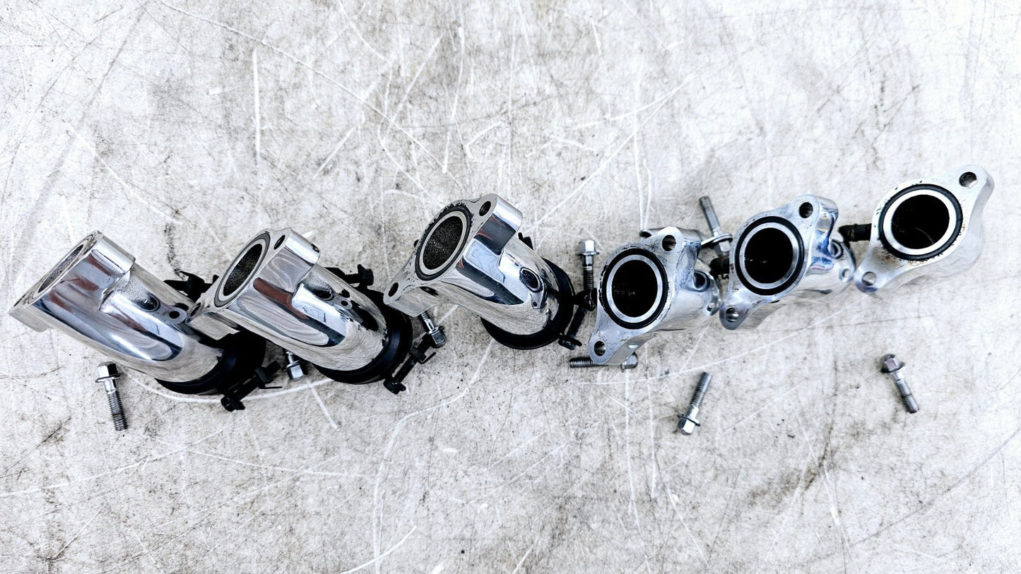1999 HONDA VALKYRIE INTERSTATE Chrome Carb Carburator Intake Manifolds Boots