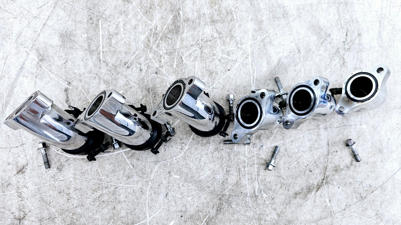 1999 HONDA VALKYRIE INTERSTATE Chrome Carb Carburator Intake Manifolds Boots