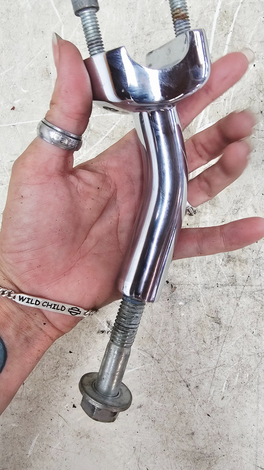 1997 HARLEY DYNA Chrome Pullback Handle Bar Riser