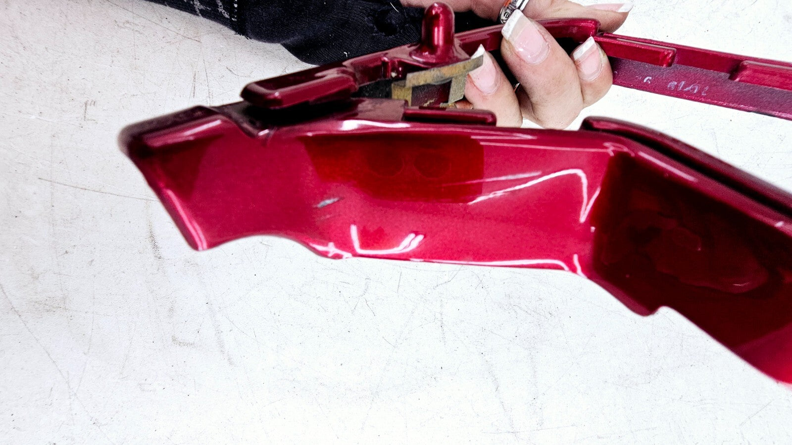 1993 HONDA GOLDWING GL1500 Left Side Mirror Trim Ring Filler Panel Red OEM