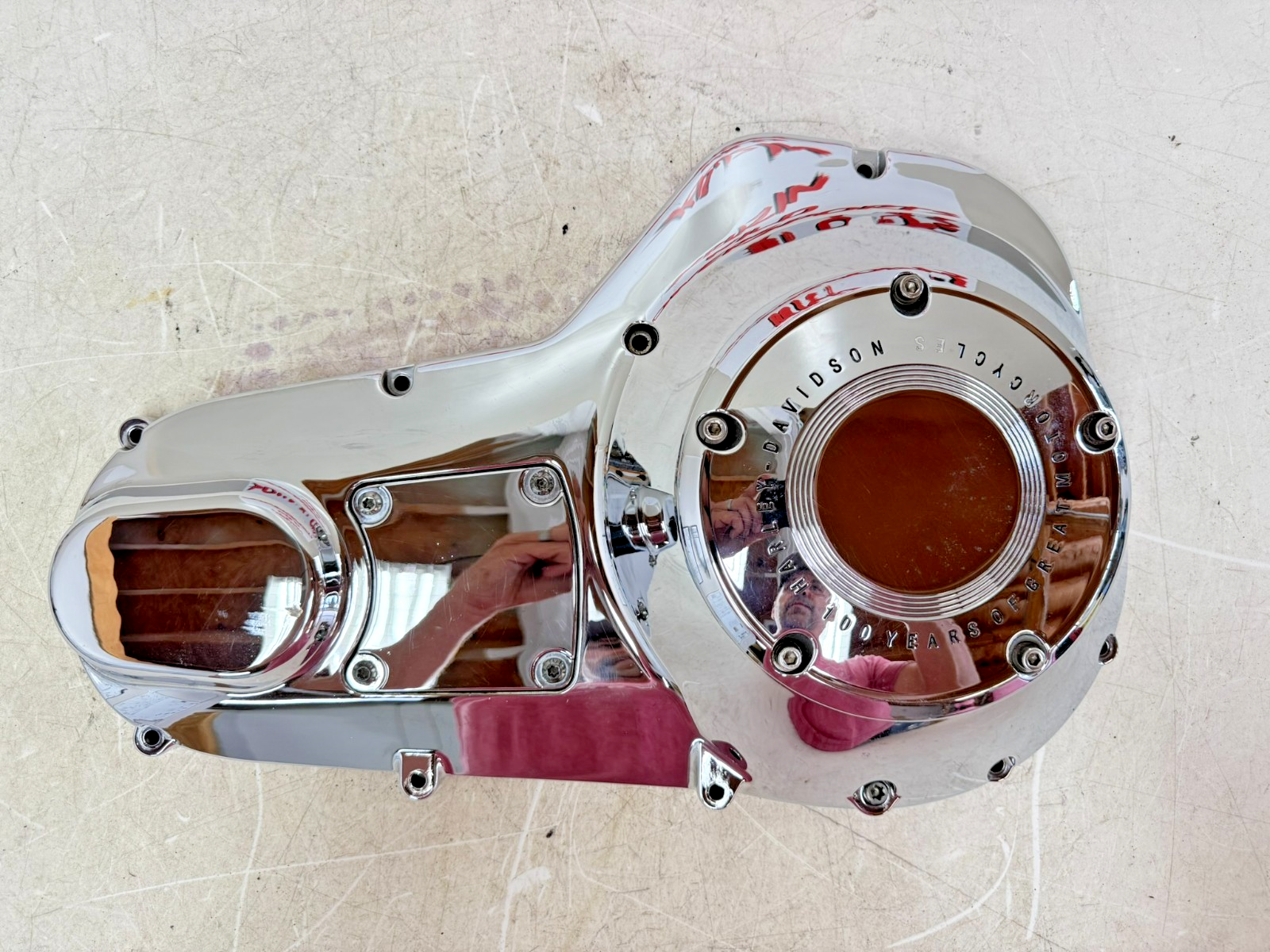 2003 HARLEY ELECTRA GLIDE Outer Primary Clutch Chrome Cover 100 Anniversary