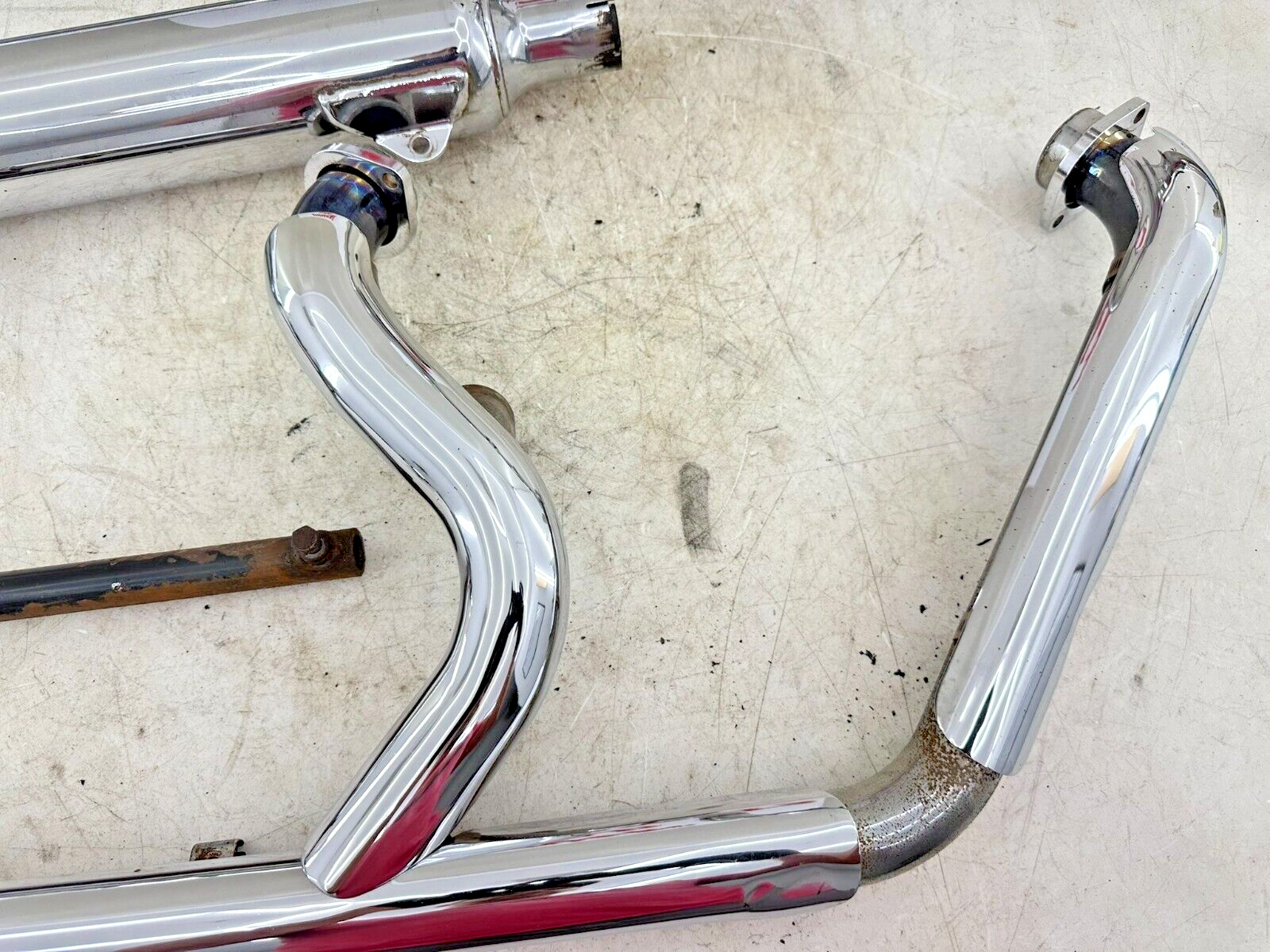 1995 HARLEY SOFTAIL Chrome Fish Tail Dual Exhaust System Header Muffler