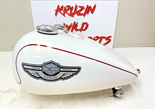 2003 HARLEY DYNA WIDE GLIDE OEM HD Gas Fuel Tank Pearl White 100th Anniversary