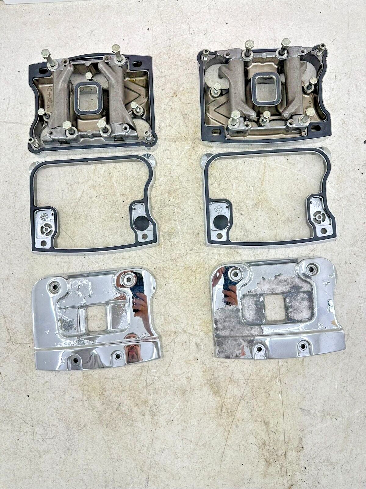1997 HARLEY DYNA OEM HD Rocker Boxes + Valve Cover Case 17507-92A