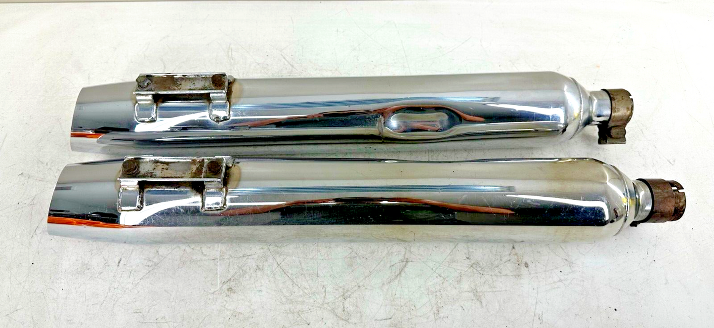 95-16 HARLEY FLH ROADKING Touring Exhaust Muffler Silencer Slip On Slant Tip