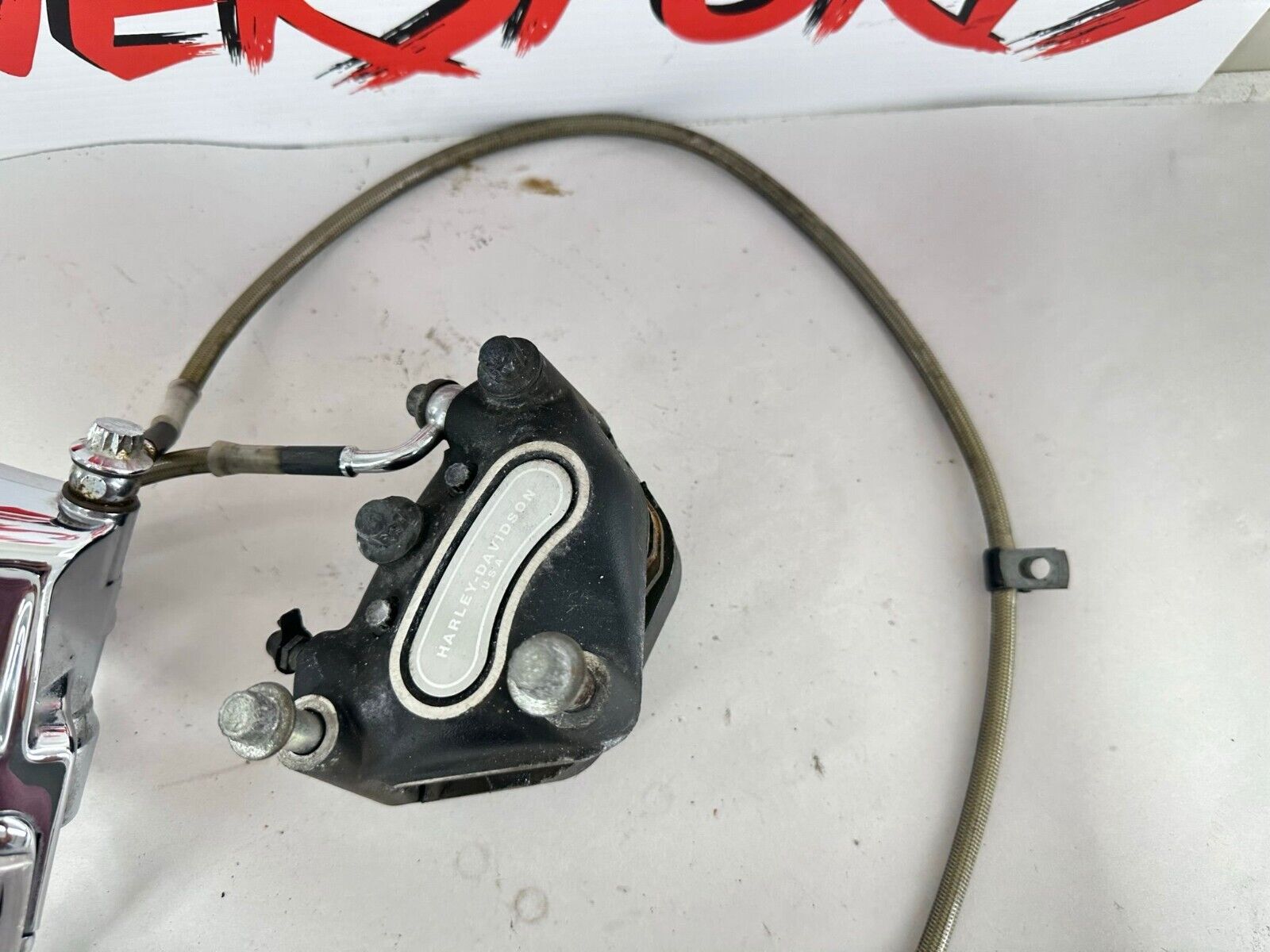 2003 HARLEY SOFTAIL Chrome Front Brake Master Cylinder + Caliper