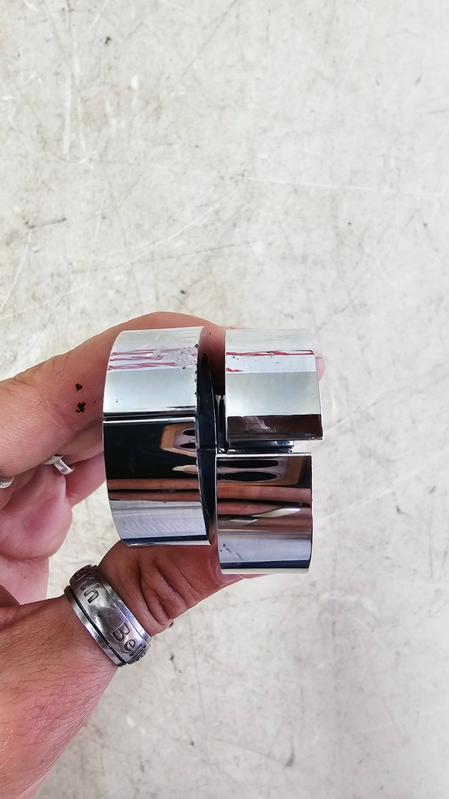 1993 HARLEY SOFTAIL Chrome Oil Cooler Mounting Separator Clamp