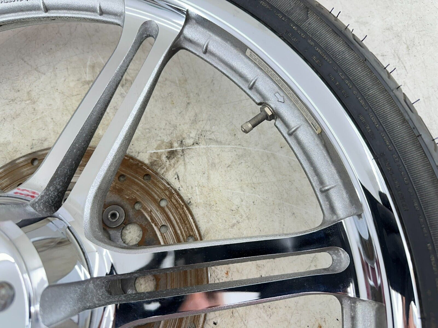2002 HARLEY DYNA LOW RIDER 21" Slotted 6 Spoke Front Wheel Rim Tire 00 Up Front