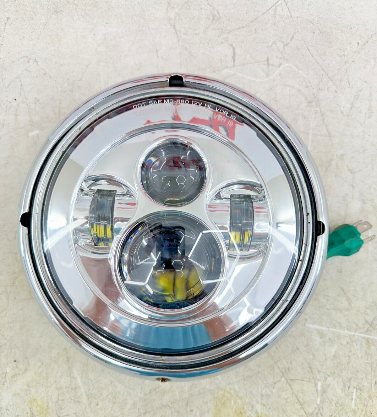 2003 HARLEY ELECTRA GLIDE classic LED Headlight Head Light W/ Chrome Trim Ring