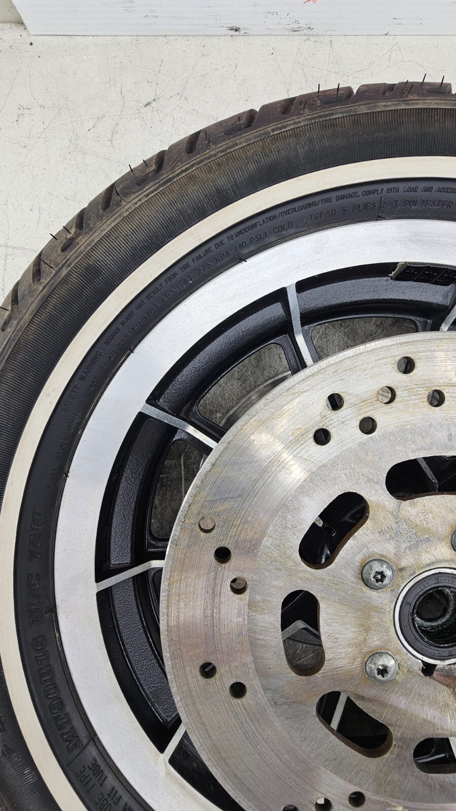 1994 HARLEY FLH ELECTRA GLIDE 10 Spoke Mag Front Wheel Rim Tire Brake Rotor
