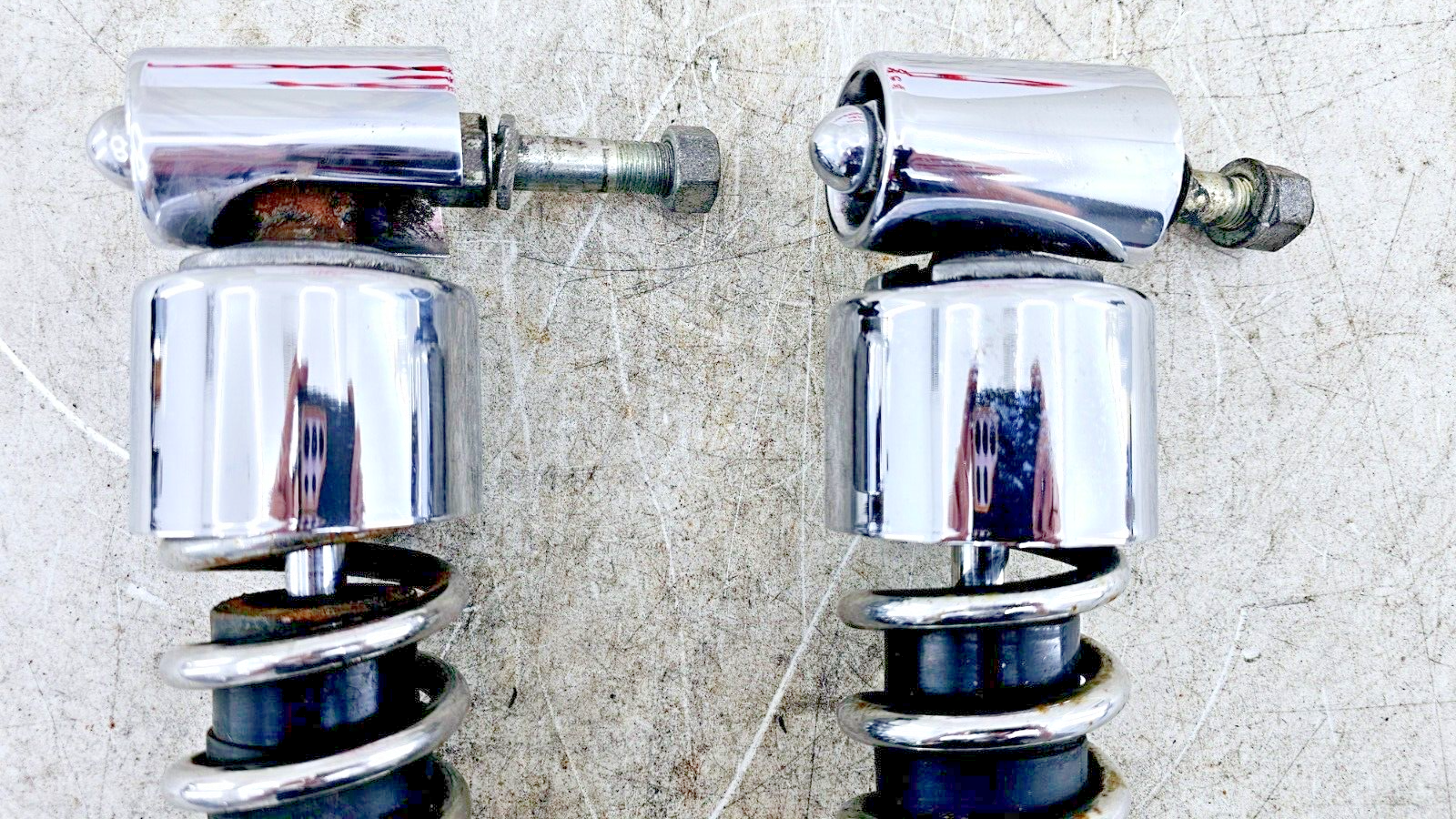 1995 HARLEY DYNA CONVERTIBLE Chrome Rear Shocks Suspension OEM