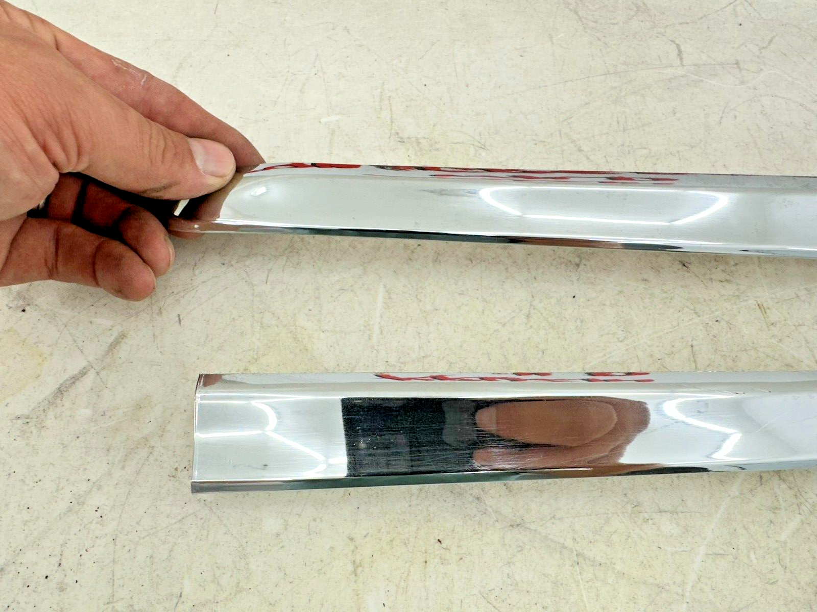 04 Honda Goldwing GL1800 Right & Left Saddlebag Door Trim Chrome Set OEM Genuine