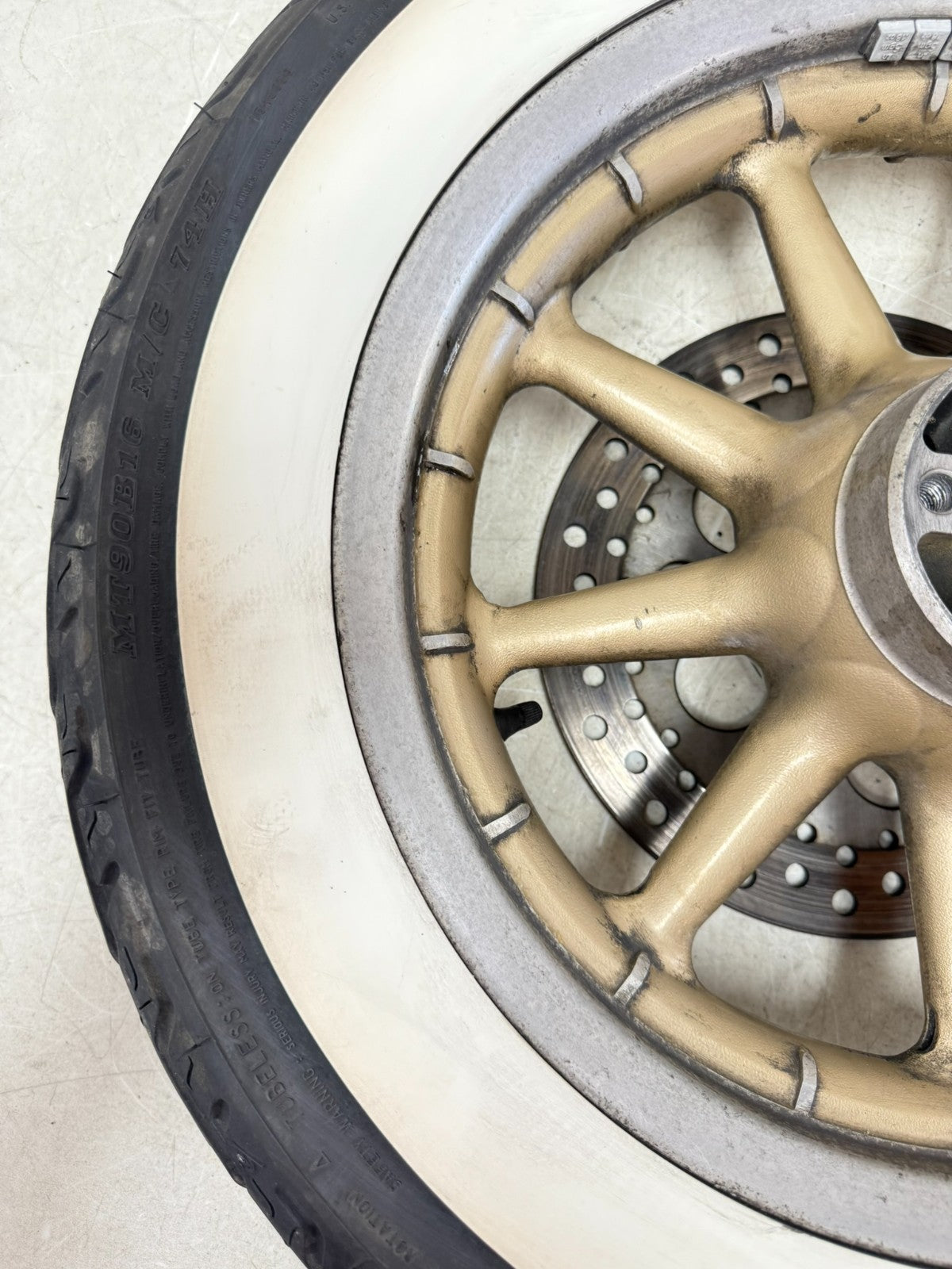 2003 HARLEY ELECTRA GLIDE 16" Rear Wheel Rim Tire Gold 100th Anniversary 9 Spoke