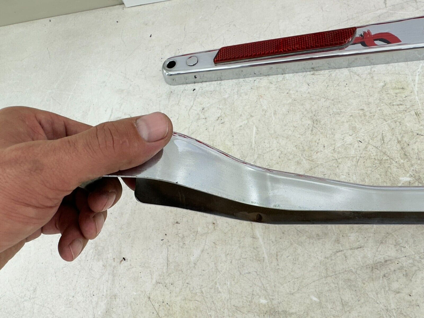 1999 HARLEY DYNA OEM HD Chrome Rear Fender Frame Strut Arm Bars