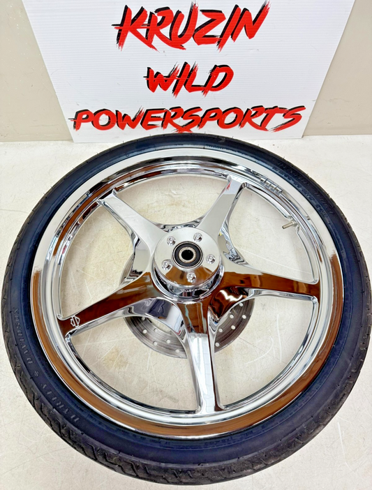 2003 HARLEY DYNA WIDE GLIDE 21" Thunder Star Front Wheel Full Chrome Rim NICE
