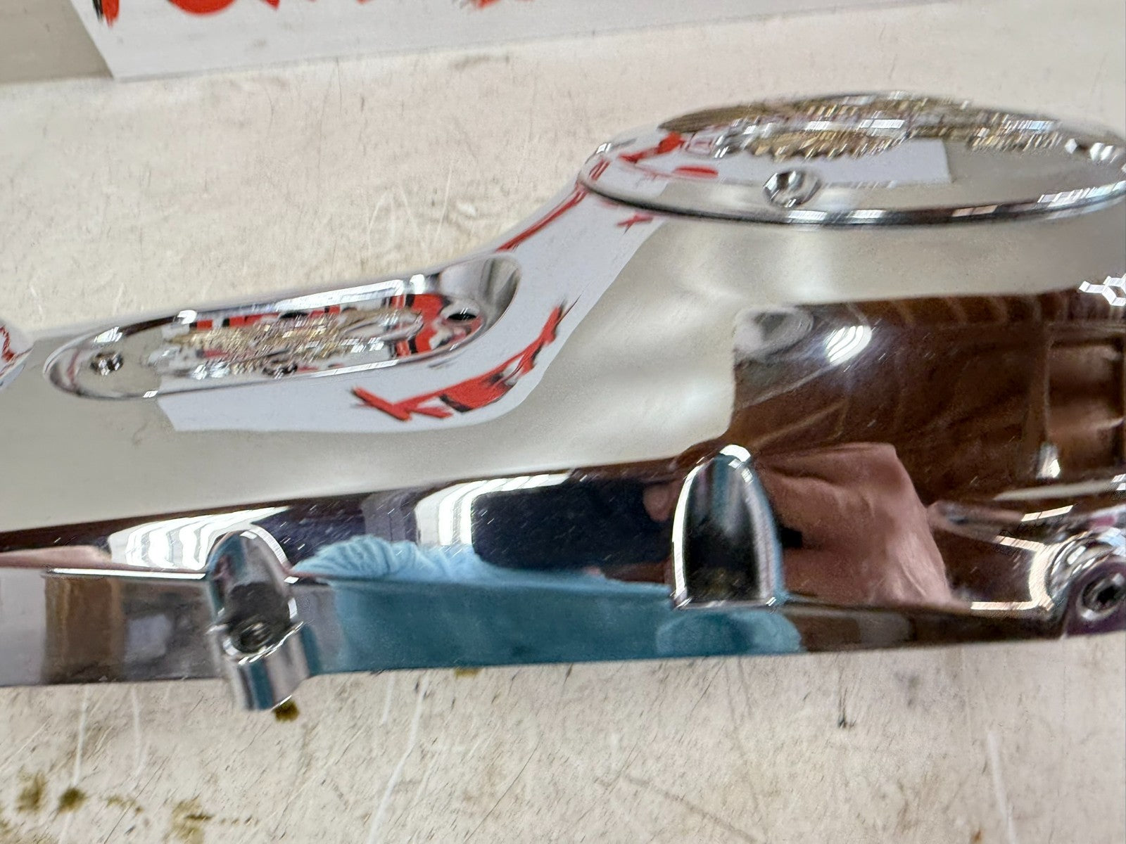 2003 HARLEY DYNA WIDE GLIDE Outer Primary Clutch Chrome Cover Live To Ride NICE!