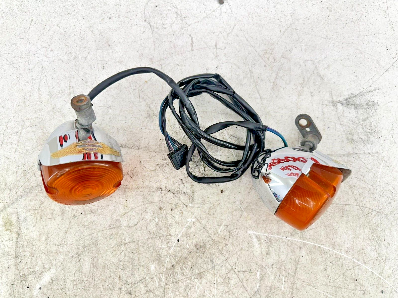 2001 HARLEY SOFTAIL Handlebar Mounted Turn Signals W/ Eagle Visors