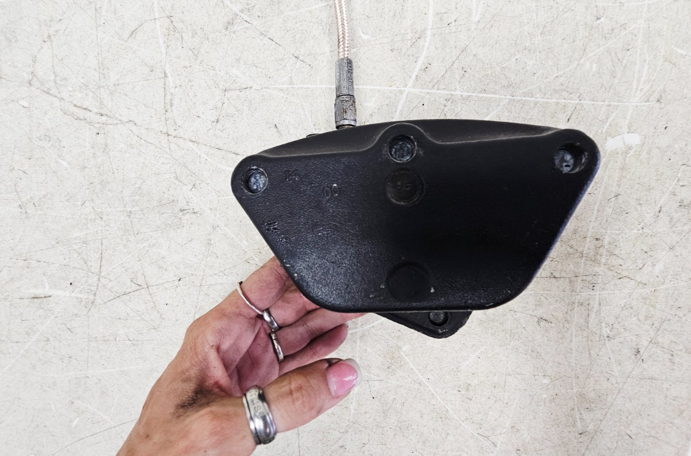 2000 HARLEY SOFTAIL DEUCE Brake Caliper Braided Hose 9/16 Chrome Master Cylinder