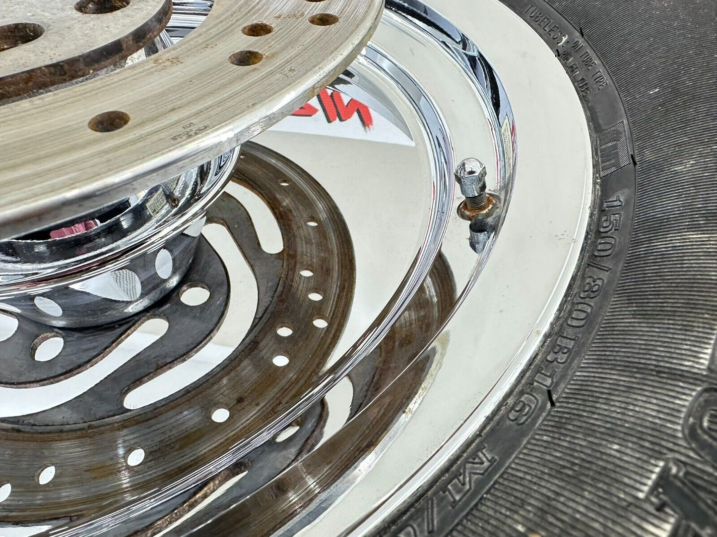 2002 HARLEY DYNA LOW RIDER Solid Chrome Rear Wheel Rim Tire FITS 2000 Up HD