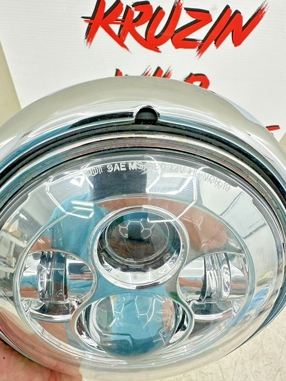 2003 HARLEY ELECTRA GLIDE classic LED Headlight Head Light W/ Chrome Trim Ring