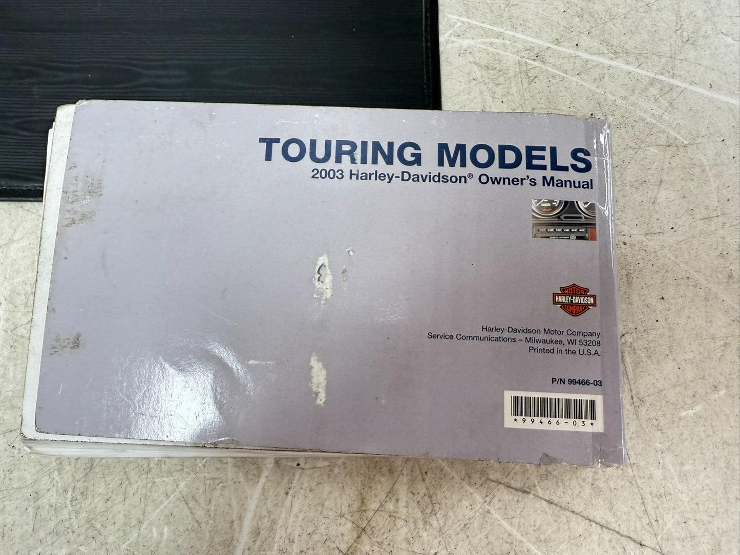 2003 HARLEY ELECTRA GLIDE Owners Manual 100th Anniversary w/ Leather Cover