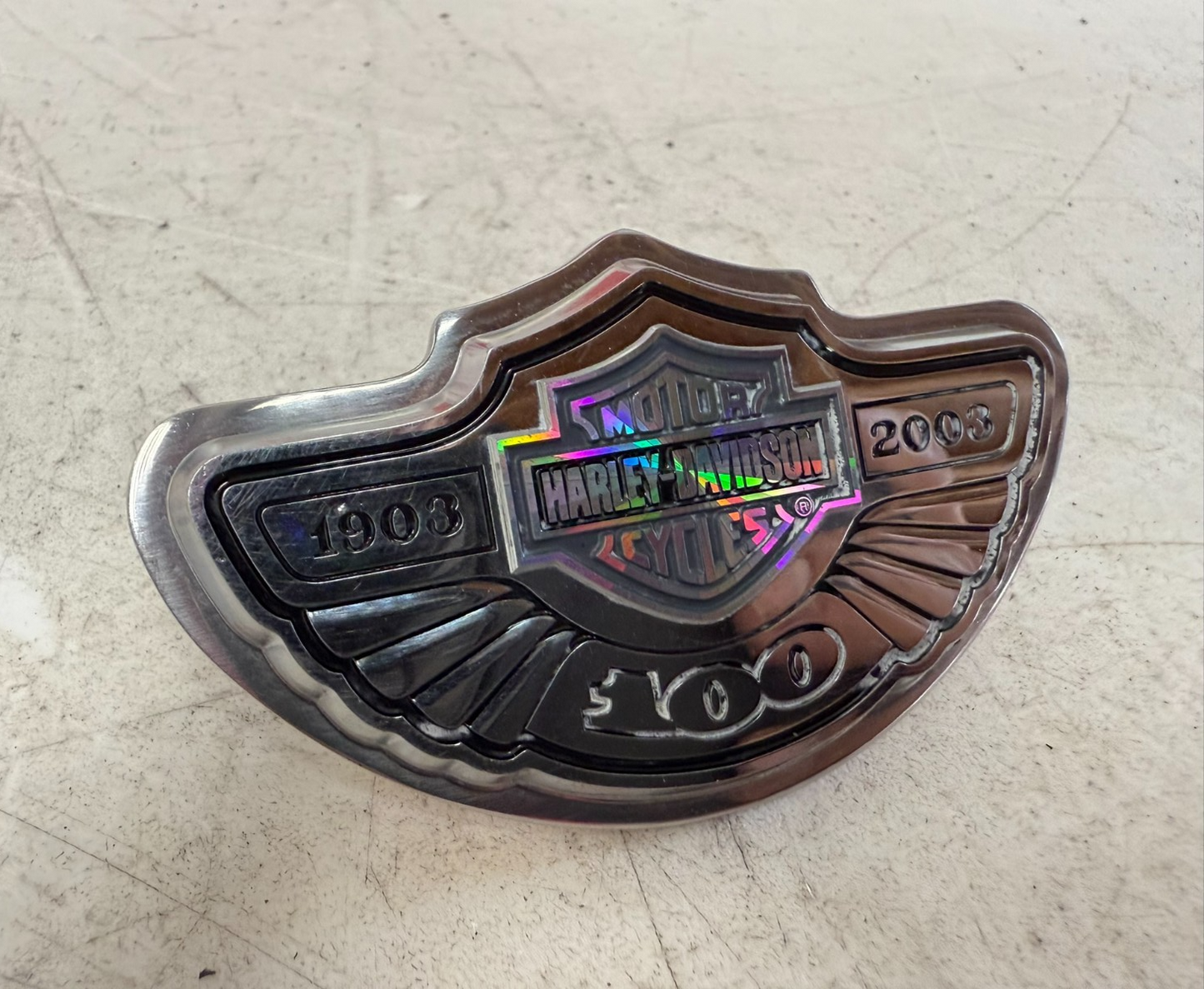 2003 HARLEY ELECTRA GLIDE 100th Anniversary Windshield Trim Badge Emblem