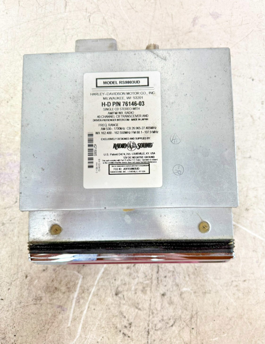 2003 HARLEY ELECTRA GLIDE Radio Stereo CD Player 76146-03