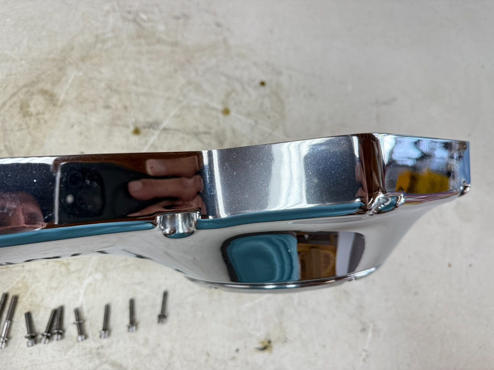 2003 HARLEY DYNA WIDE GLIDE Outer Primary Clutch Chrome Cover Live To Ride NICE!