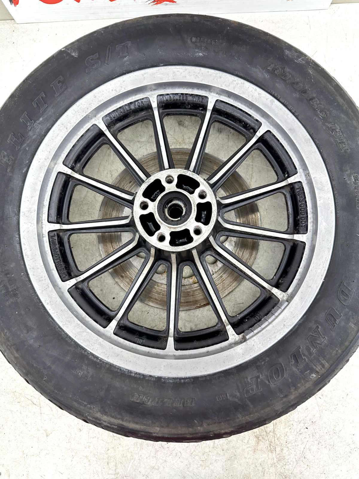 1997 HARLEY DYNA 13 Spoke 16" Rear Mag Wheel Rim + Rotor