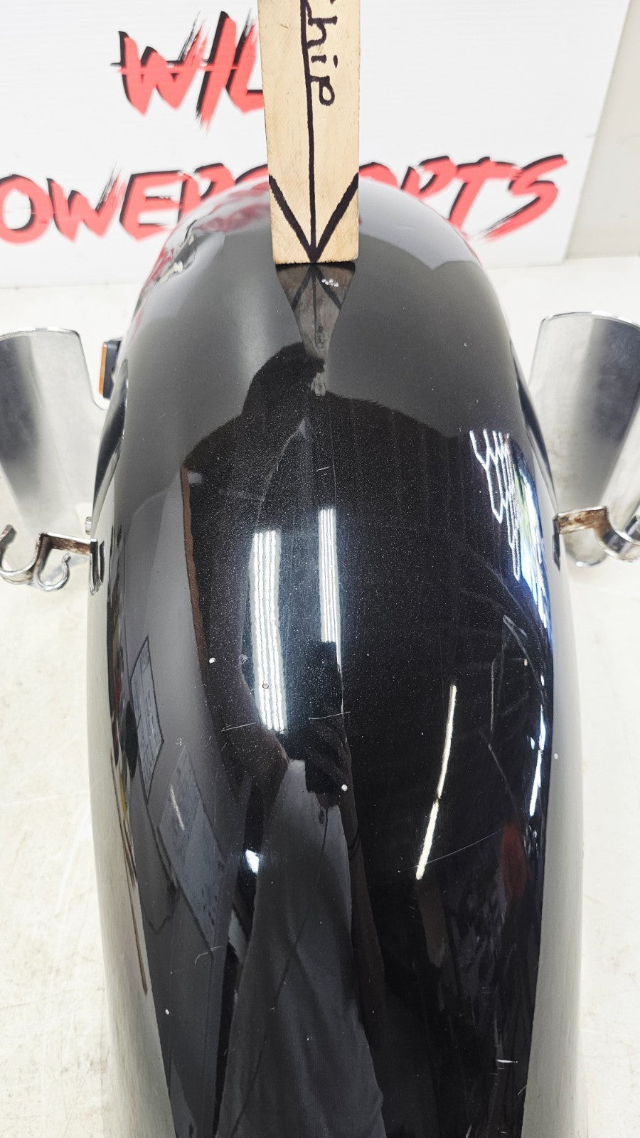 2000 HONDA VALKYRIE INTERSTATE Front Wheel Fender w/ Chrome Trim Tip Black