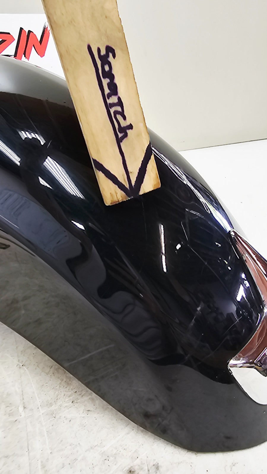 2000 HONDA VALKYRIE INTERSTATE Front Wheel Fender w/ Chrome Trim Tip Black