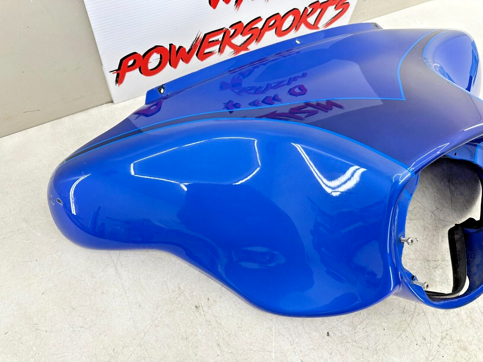 2007 Harley Electra Glide CVO Outer Batwing Fairing Cowl Lightning Blue Pearl