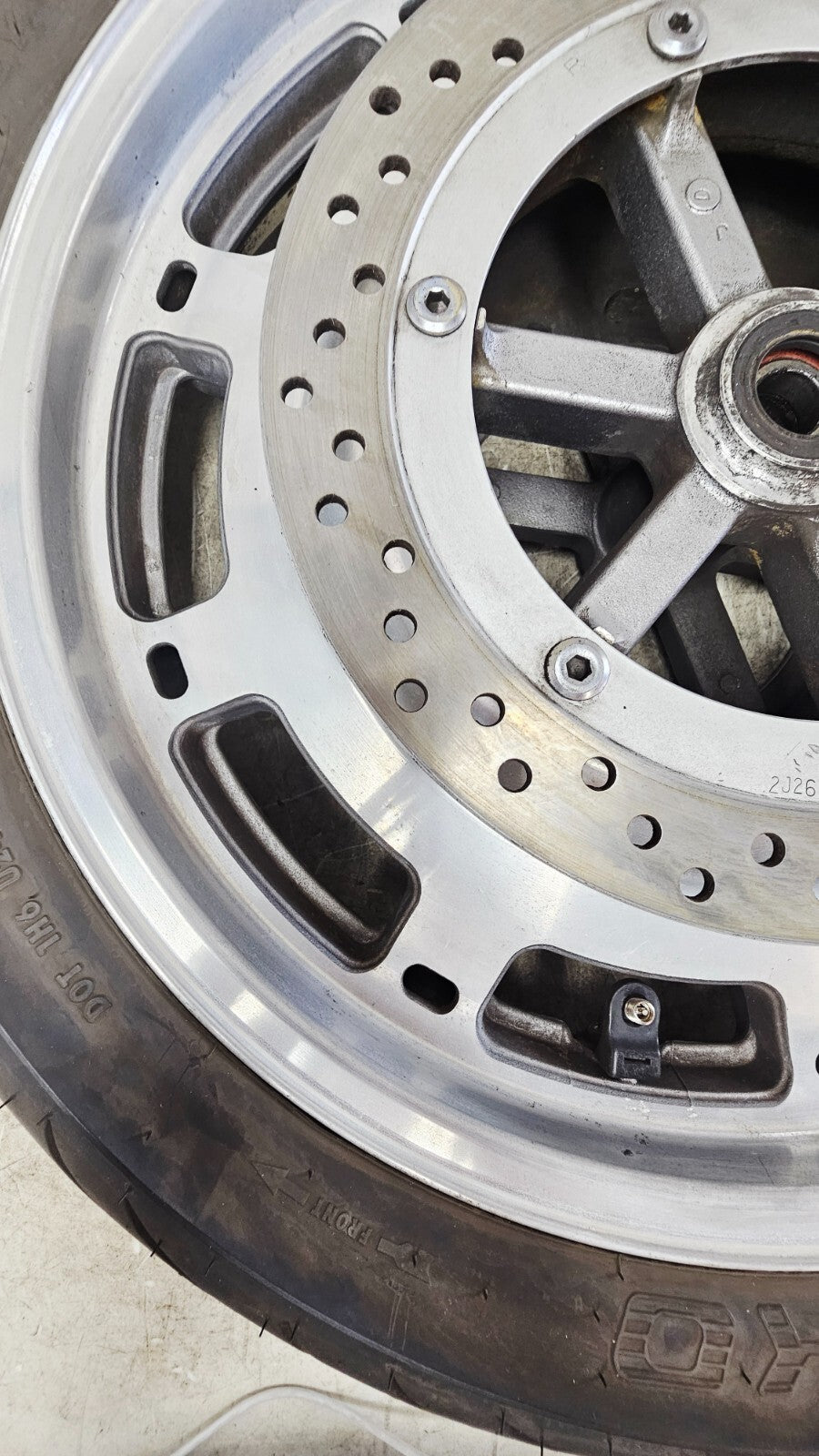 1995 HONDA GOLDWING GL1500 18X3 Front Mag Wheel Rim Tire Brake Rotor