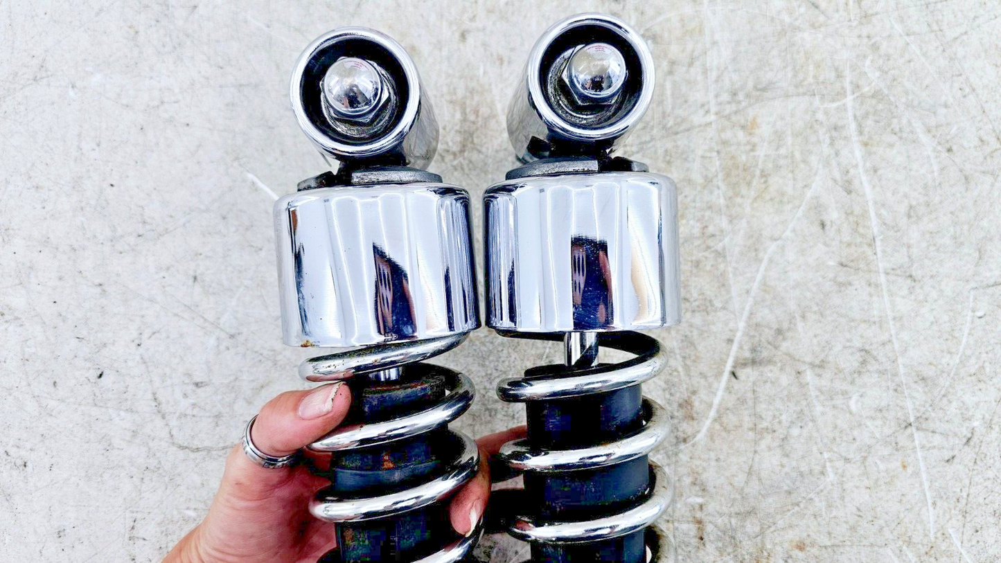 1995 HARLEY DYNA CONVERTIBLE Chrome Rear Shocks Suspension OEM