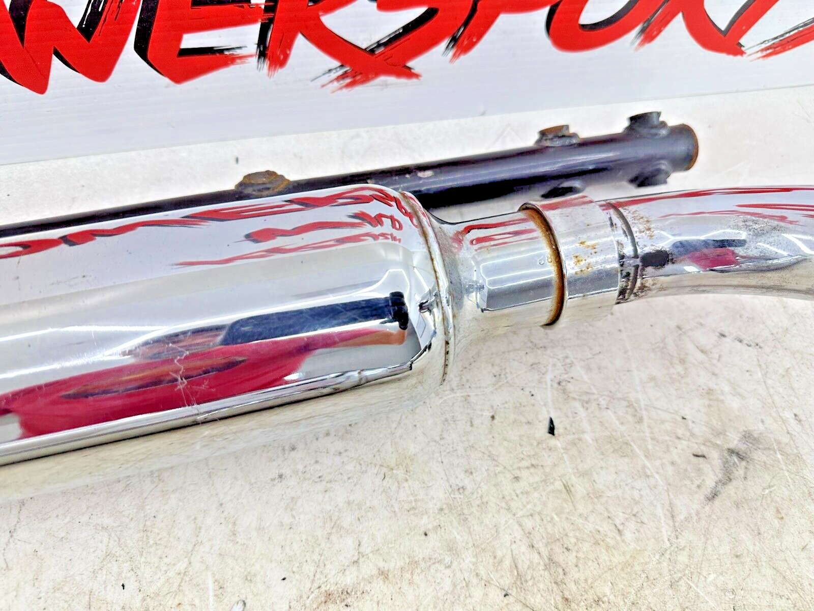1995 HARLEY SOFTAIL Chrome Fish Tail Dual Exhaust System Header Muffler