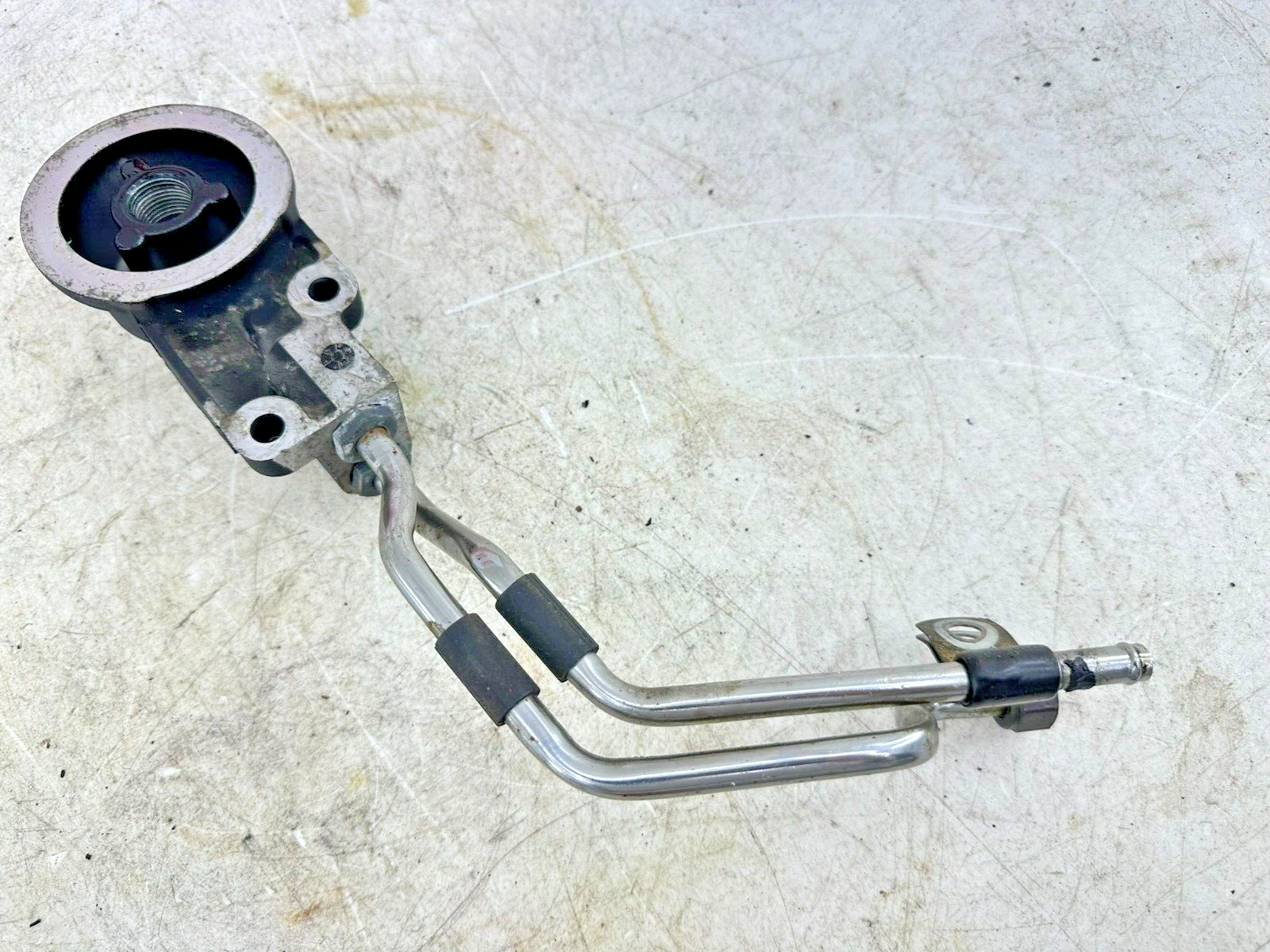 1997 HARLEY DYNA OEM HD Oil Filter Housing Mount + Hoses