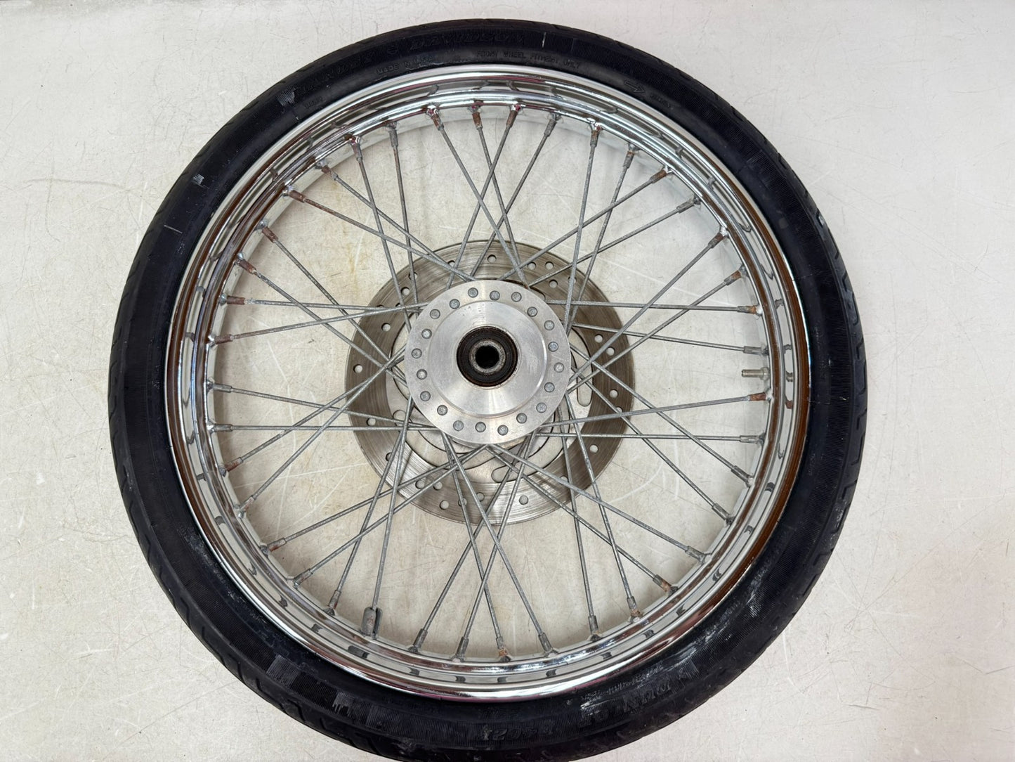 2003 Harley Davidson Sportster 21" Front Wheel Rim Tire Laced Spoke Brake Rotor